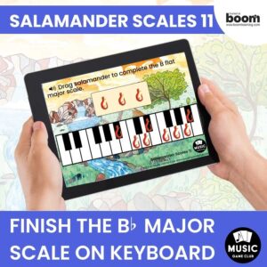Finish the Bb Major Scale on the Keyboard Boom Cards Digital Music Game Salamander Scales Deck 11