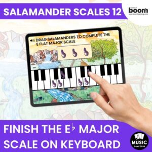 Finish the Eb Major Scale on the Keyboard Boom Cards Digital Music Game Salamander Scales Deck 12