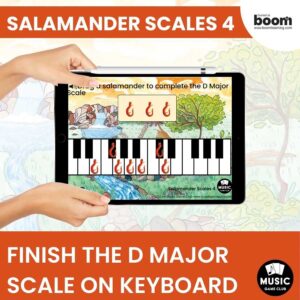 Finish the D Major Scale on the Keyboard Boom Cards Digital Music Game Salamander Scales Deck 4
