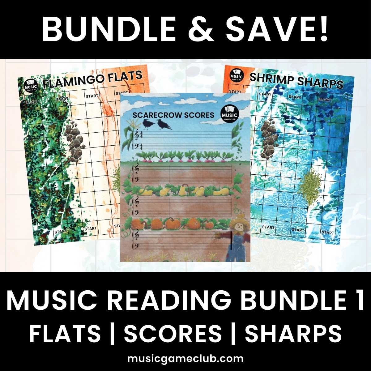 Music Reading Bundle 1 - Music Reading Music Theory Game Music Game Club