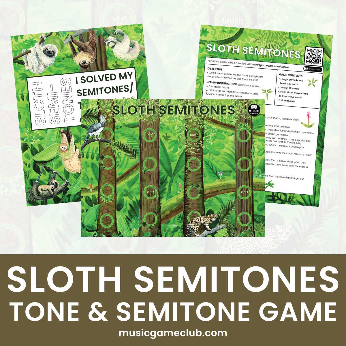 Sloth Semitones Tone & Semitone Game - Music Game Club